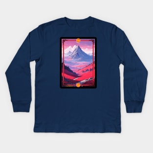 Mountain Landscape Scene - CCG Borderless Full Art - 1st Edition Kids Long Sleeve T-Shirt
